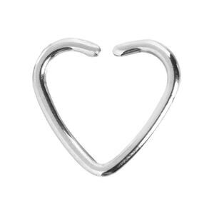 NWT Surgical Stainless Steel Hollow Heart Closure Ring Earring Jewelry 16 Gauge